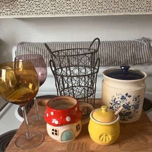 Cottage Core kitchen set. 

Some newer some vintage.